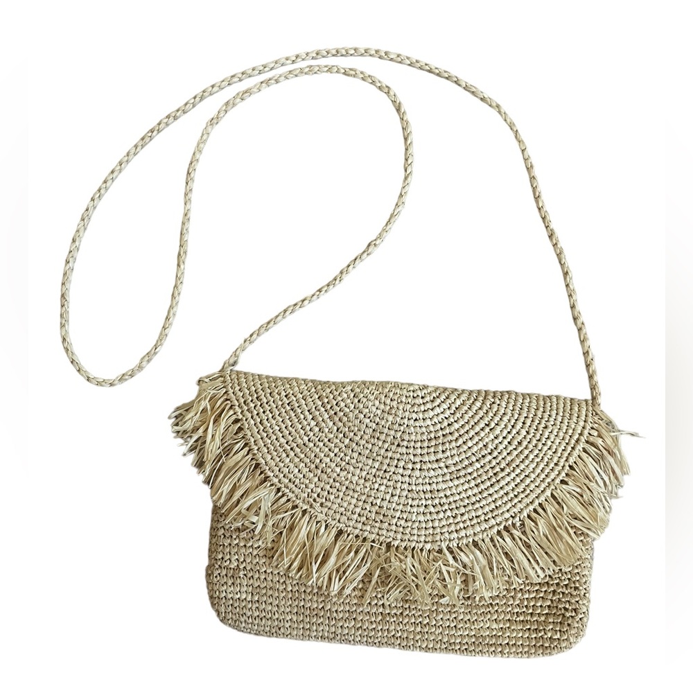 Mar y Sol Raffia Crossbody Clutch Bag